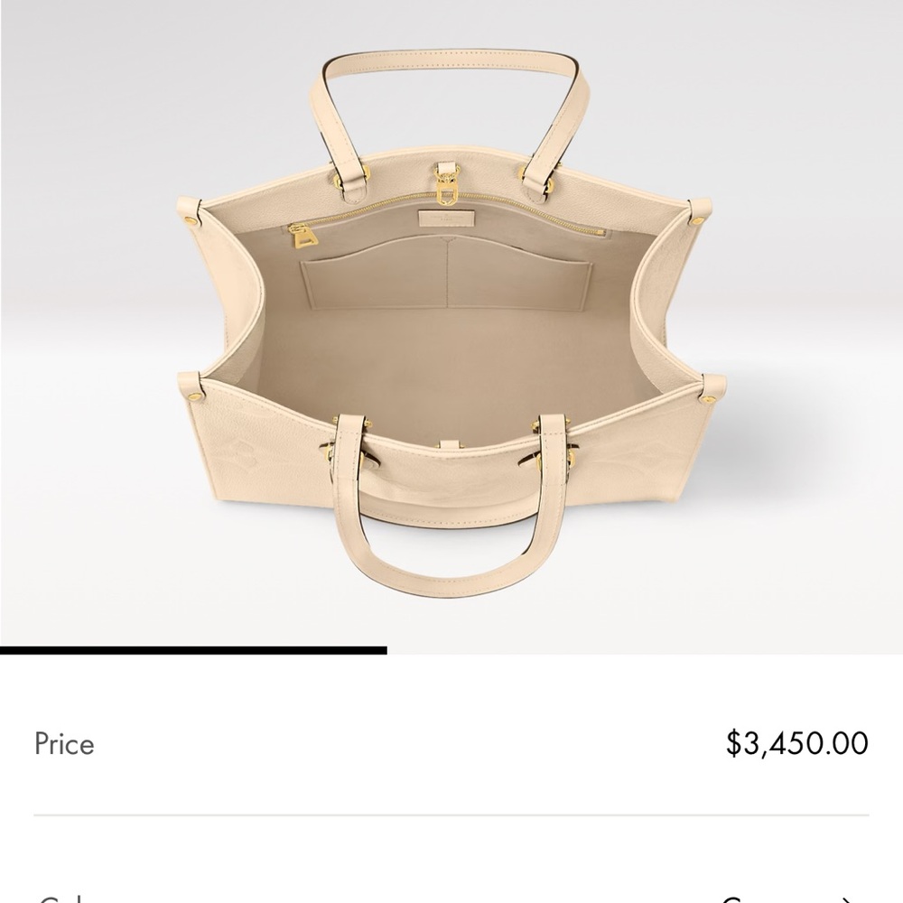 Louis Vuitton OnTheGo MM Cream Tote w/ box and dust bag - Picture 6 of 16